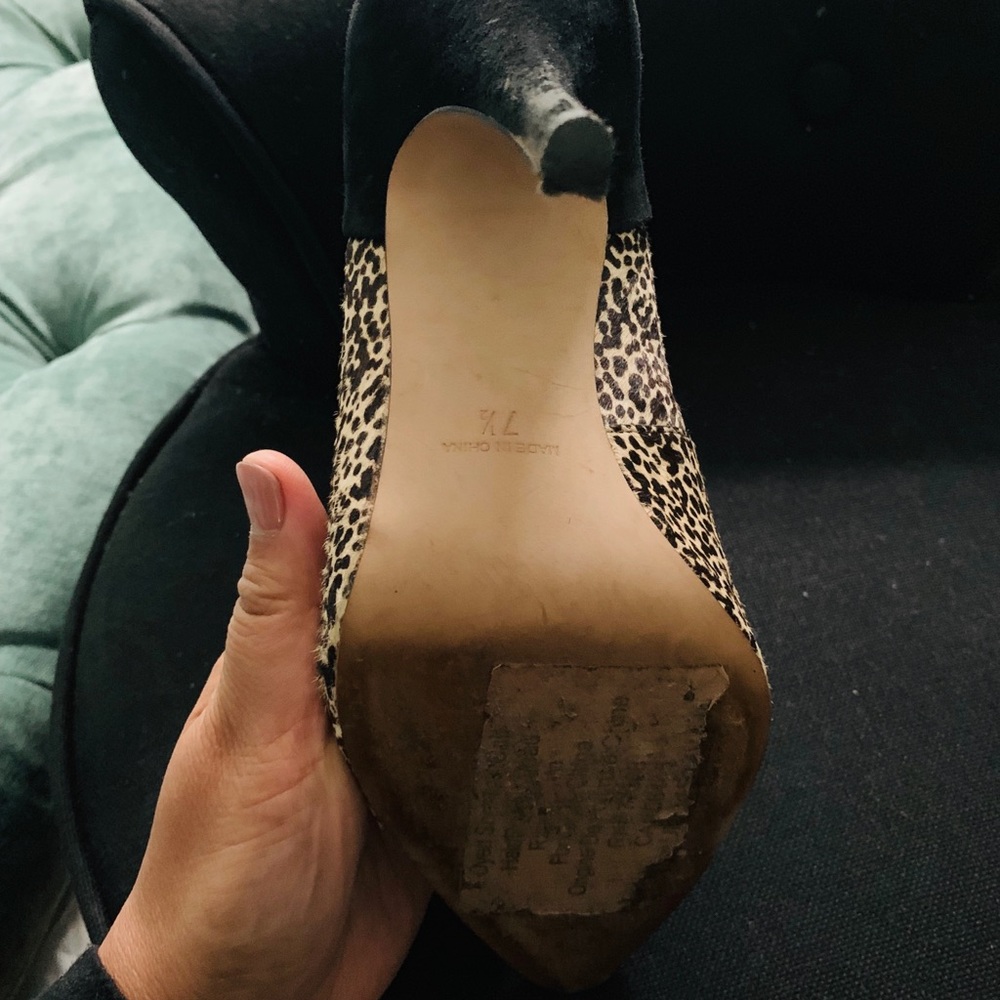Madewell Suede Animal Print Heels